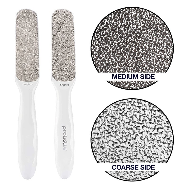 Probelle Double Sided Multidirectional Nickel Foot File Callus Remover - Immediately reduces calluses and corns to powder for instant results  safe tool (White) - Image 2